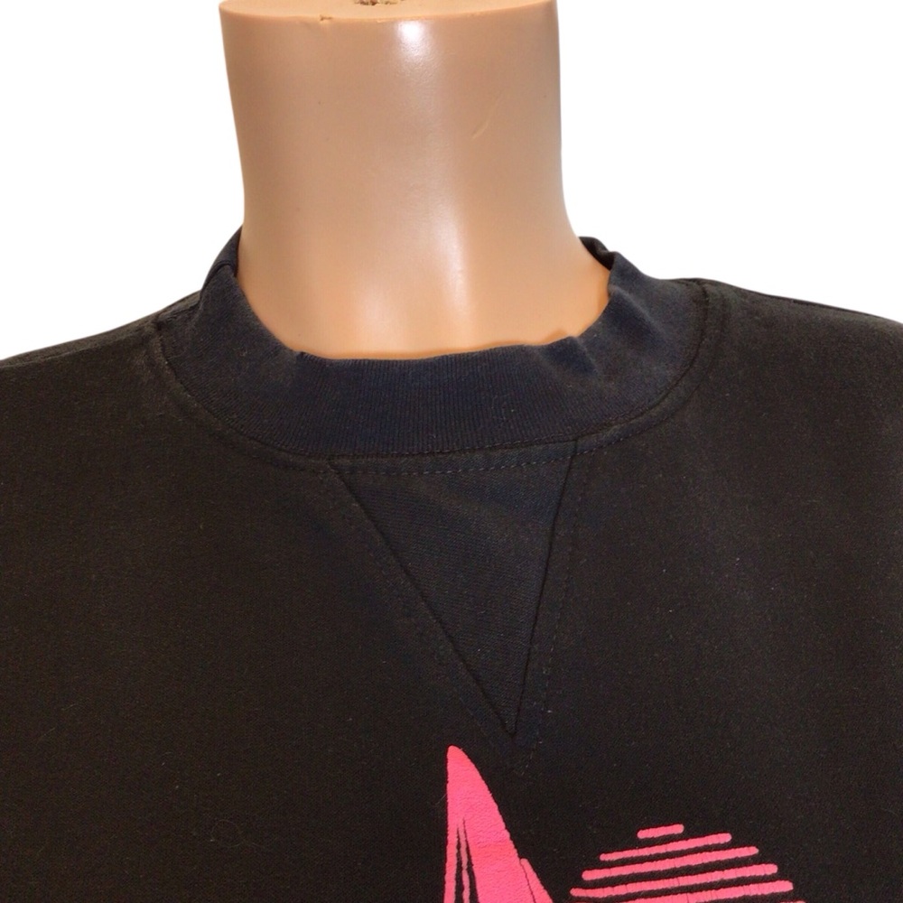Vintage 80s Diport USA Sweatshirt Womens L Neon Puff Paint Newport Beach Coastal - Picture 9 of 14